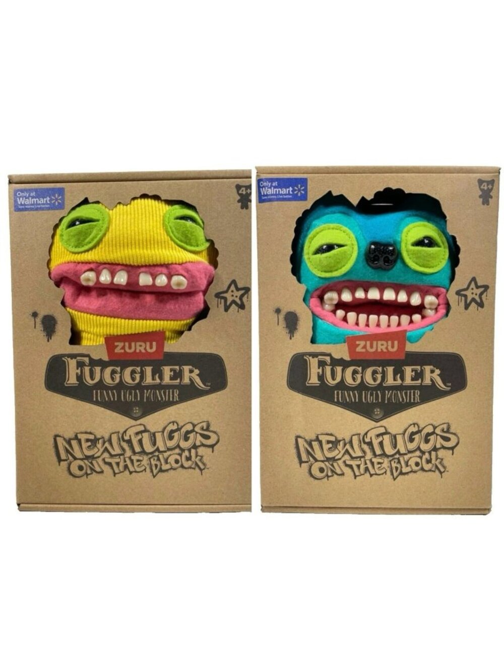 Fuggler New Fuggs On The Block 9" SMILEY O'RILEY & GREEDY GRINNER Bundle 2Pk